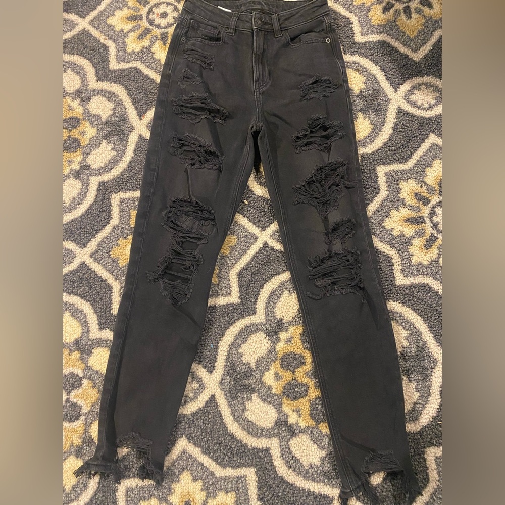 American Eagle Outfitters Black Skinny Jeans Distressed